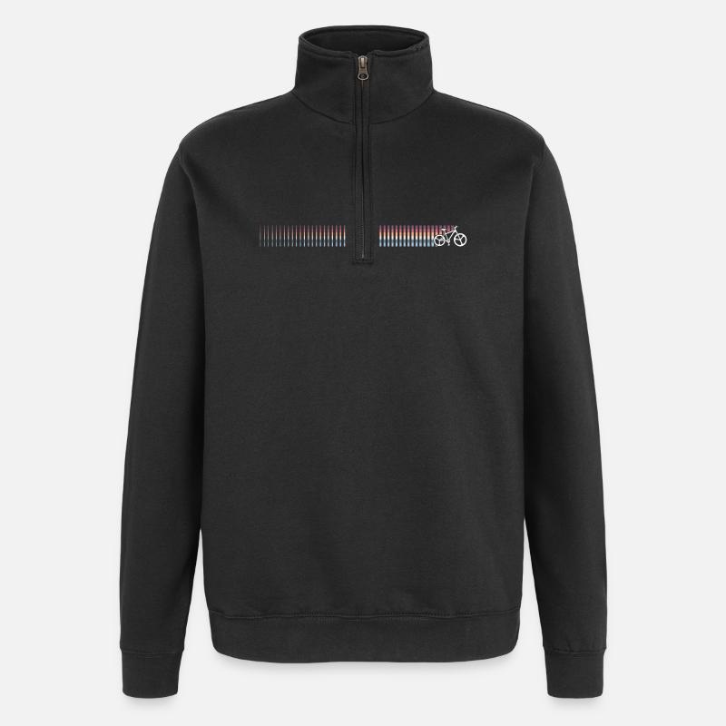 Gradient Barcode Sonnenuntergang - Quarter-Zip-Sweatshirt - Schwarz