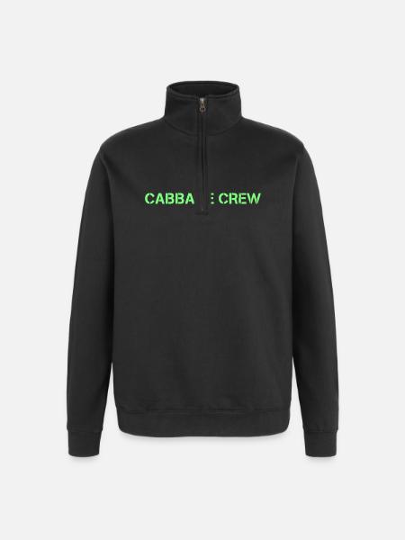 Cabbage Crew Lettrage Vegan - Sweat à zip 1/4 - noir