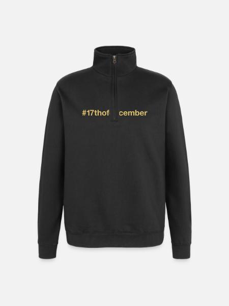 Né le 17 décembre Anniversaire - Sweat à zip 1/4 - noir