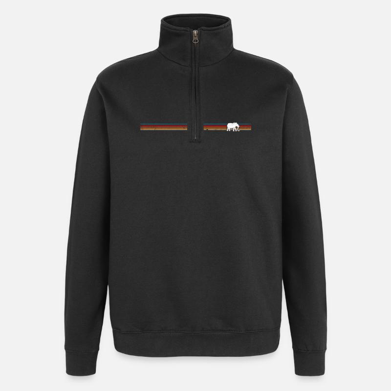 Retro elephant - Quarter-Zip Sweatshirt - black