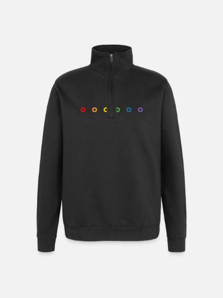 LGBT regnbue donuts LGBT lgbtqi queer - Sweatshirt med 1/4 lynlås - sort