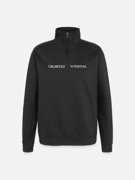 Unlimited_Potential_Star_White - Sweat à zip 1/4 - noir