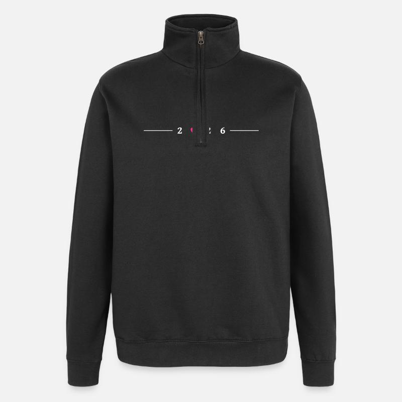 2026 Herz - Quarter-Zip-Sweatshirt - Schwarz