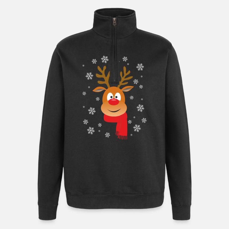 RENNE DE NOËL - Sweat à zip 1/4 - noir