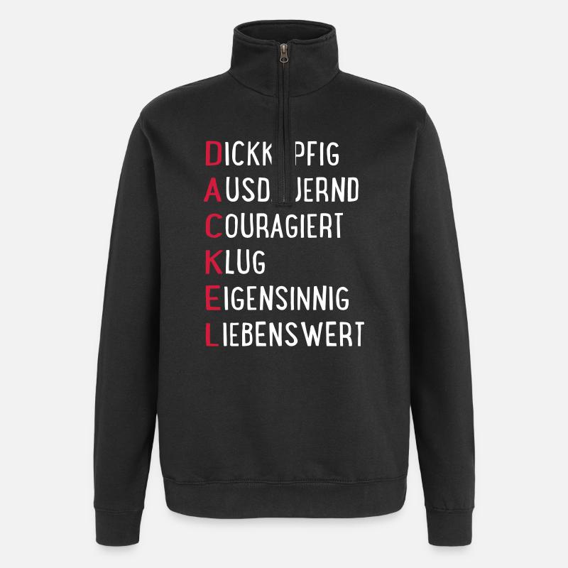Dackel - Quarter-Zip-Sweatshirt - Schwarz