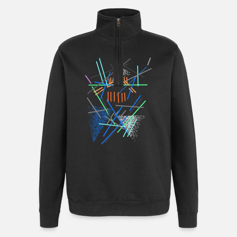 Structure architecturale - Abstrait - Sweat à zip 1/4 - noir
