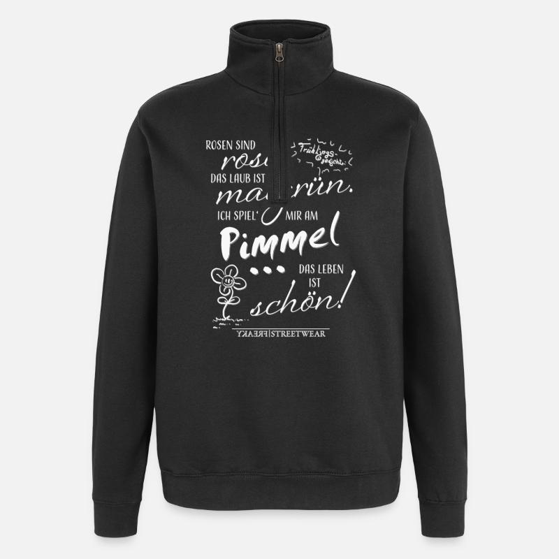 Frühlingsgedicht - Quarter-Zip-Sweatshirt - Schwarz
