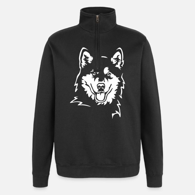 Alaskan Malamute Head "Black Edition" - Quarter-Zip Sweatshirt - black