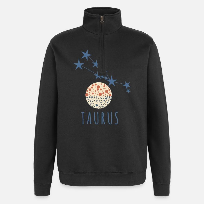 Das Sternbild Stier - Quarter-Zip-Sweatshirt - Schwarz