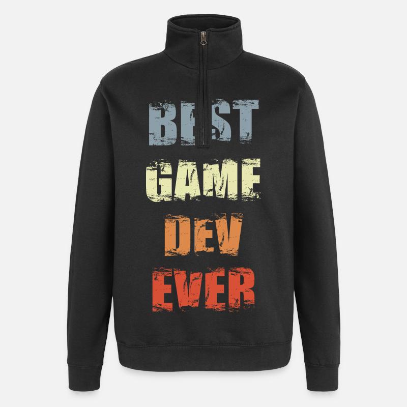 Motivation Spieleentwicklung - Quarter-Zip-Sweatshirt - Schwarz