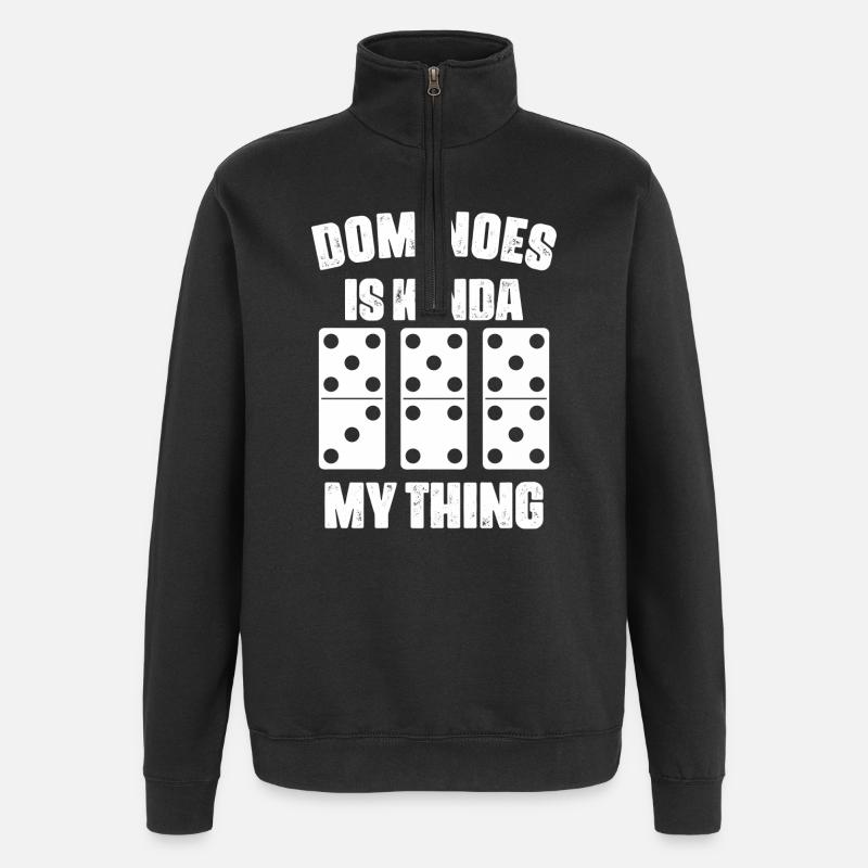 Conception de jeux Domino - Sweat à zip 1/4 - noir