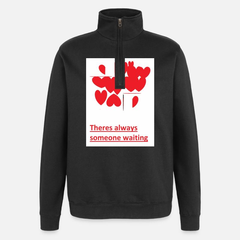 Immer Jemand Wartet Herz Collage - Quarter-Zip-Sweatshirt - Schwarz