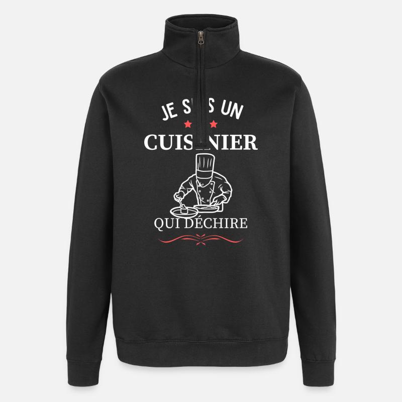 Koch, der tränt - Quarter-Zip-Sweatshirt - Schwarz