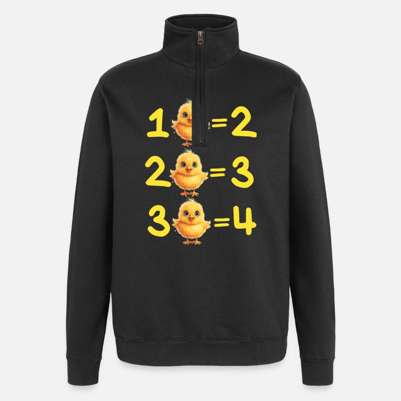 Mathematics, math, addition - Quarter-Zip Sweatshirt - black