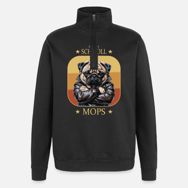 Schmollmops - Quarter-Zip-Sweatshirt - Schwarz