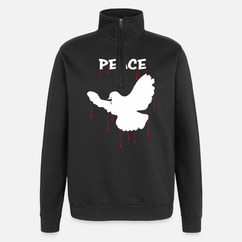 Colombe de la Paix - Sweat à zip 1/4 - noir