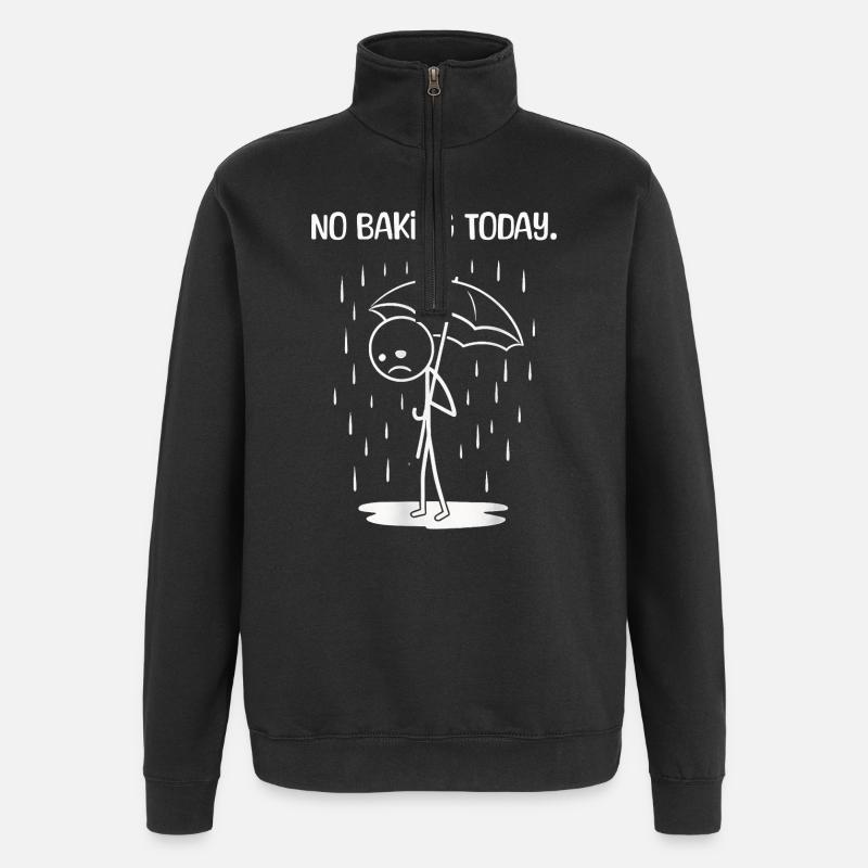 Funny today unfortunately no BAking - Quarter-Zip Sweatshirt - black