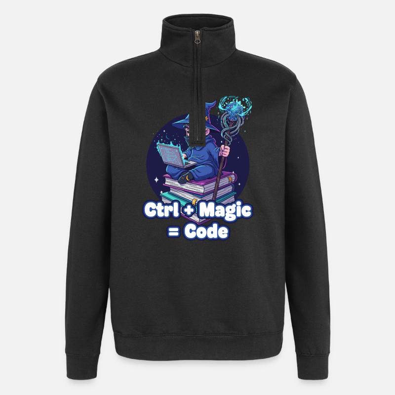 Ctrl Magic Code Zauberer - Quarter-Zip-Sweatshirt - Schwarz