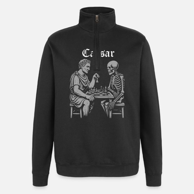 Caesar Chess Duel - Quarter-Zip Sweatshirt - black