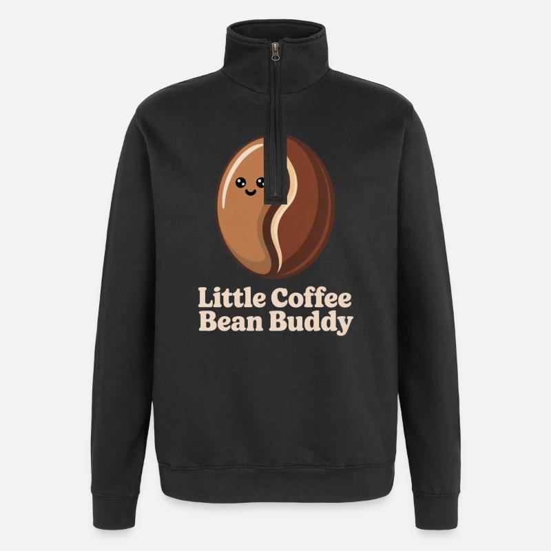 Grain de café - Sweat à zip 1/4 - noir