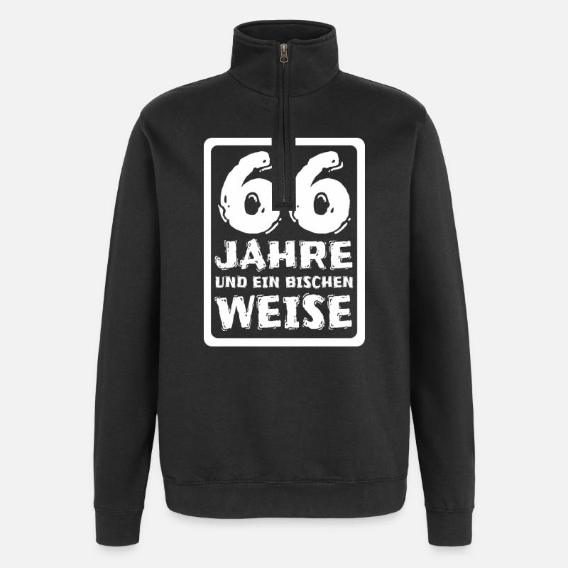 Spruch 66 - Quarter-Zip-Sweatshirt - Schwarz