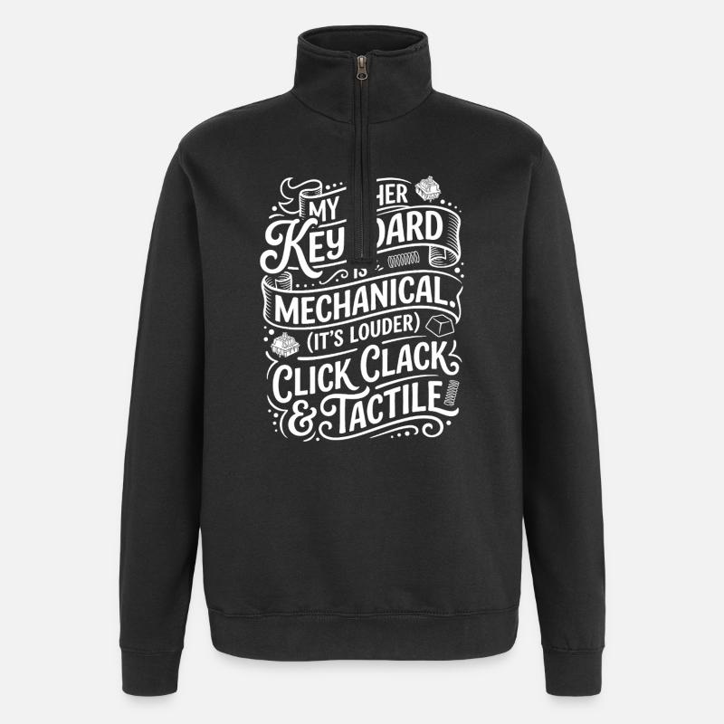 Mon autre clavier est mécanique - Sweat à zip 1/4 - noir
