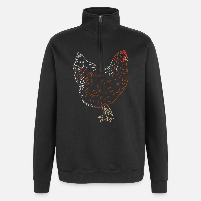 Hahn oder Henne - Quarter-Zip-Sweatshirt - Schwarz