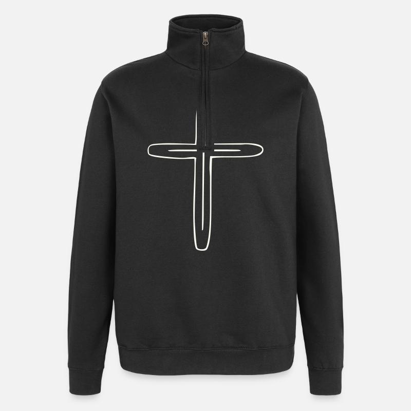 Kreuz - Quarter-Zip-Sweatshirt - Schwarz