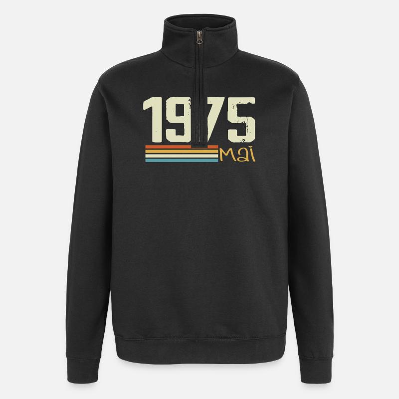 Mai 1975 - Quarter-Zip-Sweatshirt - Schwarz