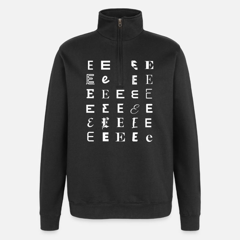 Ornate E Glyph Mosaic - Quarter-Zip Sweatshirt - black