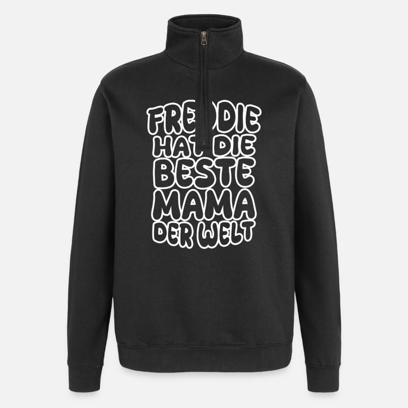 Mama Freddie - Sweat à zip 1/4 - noir