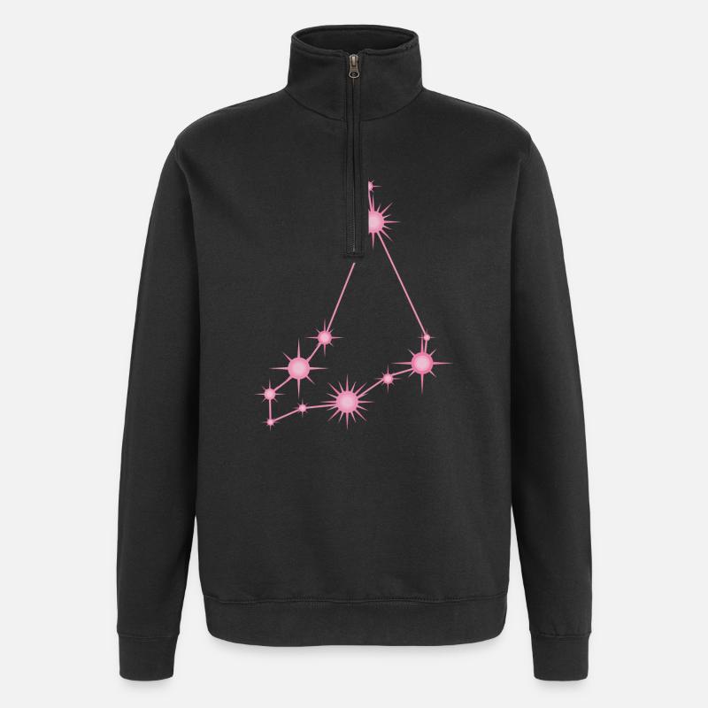 Steinbockstern Sternbild Tierkreis Pastellrosa - Quarter-Zip-Sweatshirt - Schwarz