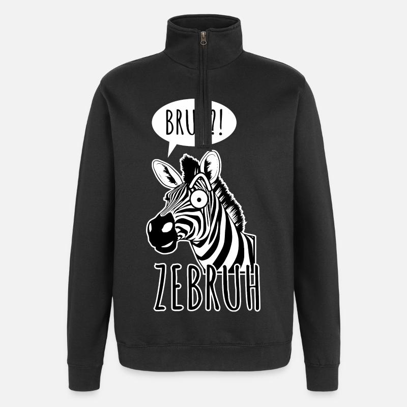 Zebra Bro - Ein ZeBRUH! - Quarter-Zip-Sweatshirt - Schwarz