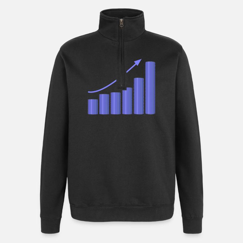 Wachstumsdiagramm mit dynamischer Steigung - Quarter-Zip-Sweatshirt - Schwarz