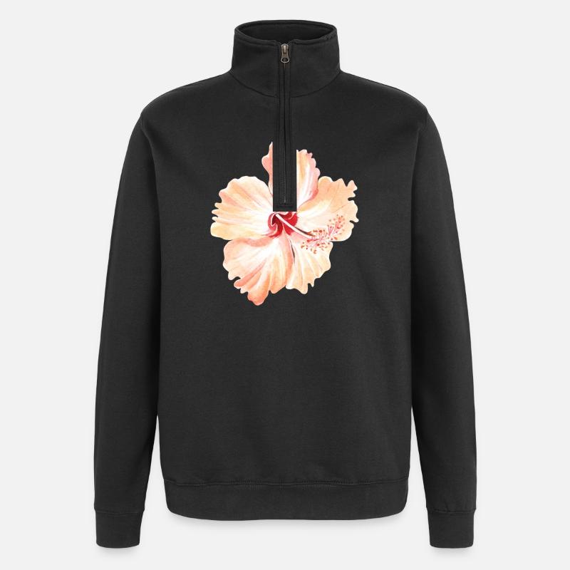 fleur - Sweat à zip 1/4 - noir