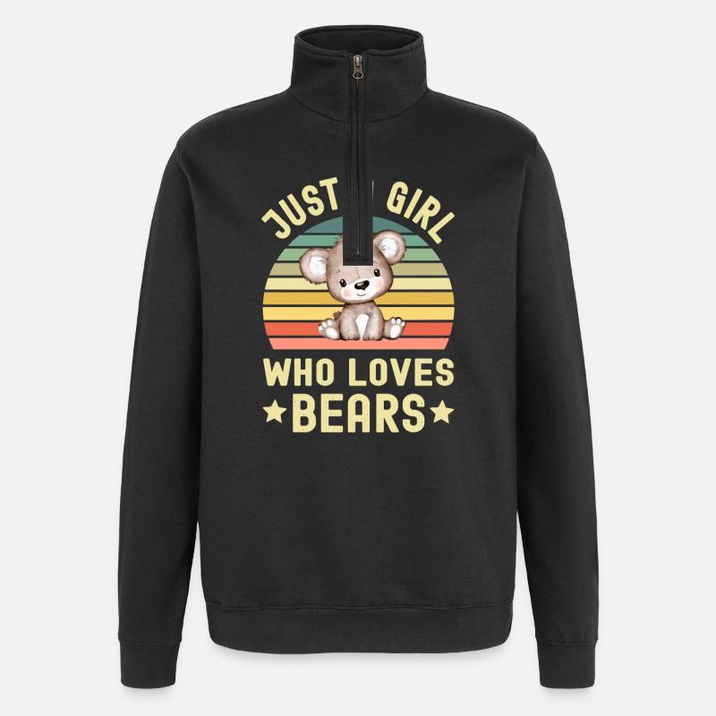 Bear Bears - Quarter-Zip Sweatshirt - black