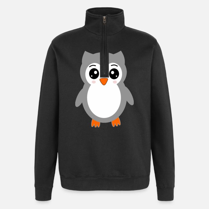 Hibou lapone - Sweat à zip 1/4 - noir