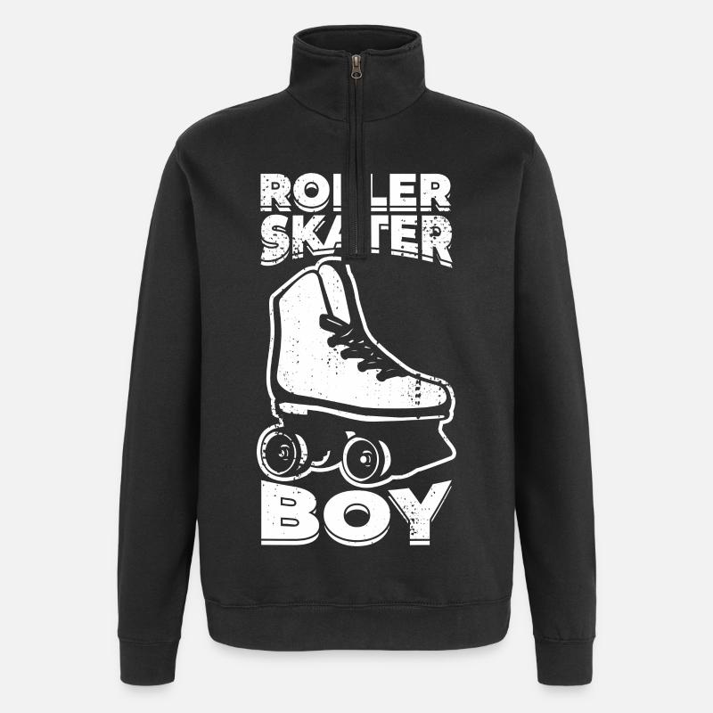 Roller Skater Junge - Quarter-Zip-Sweatshirt - Schwarz