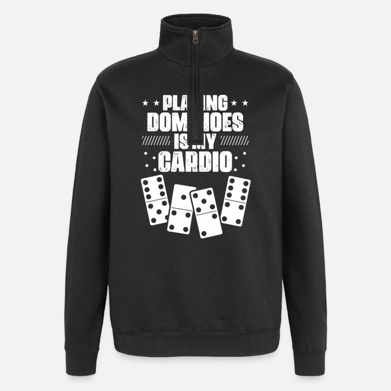 Domino Spiel Design - Quarter-Zip-Sweatshirt - Schwarz