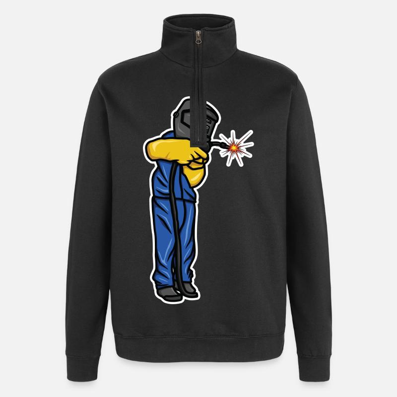 Funny Welder Boy - Quarter-Zip Sweatshirt - black