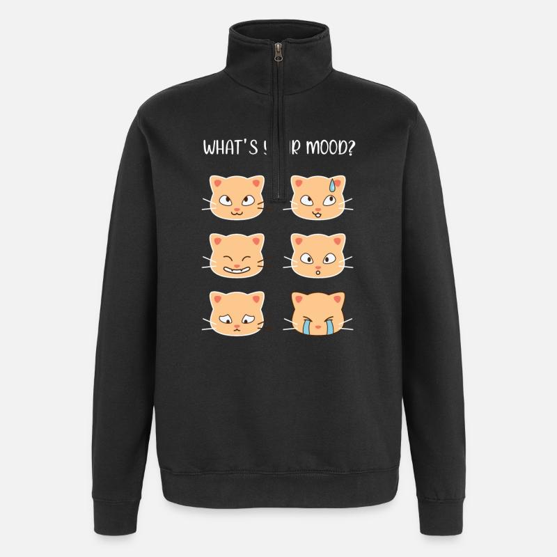 Chats - Quelle est votre humeur ? - Sweat à zip 1/4 - noir
