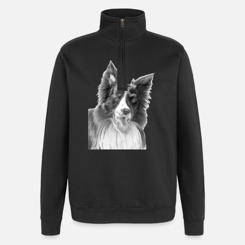 Border collie no 3 - Quarter-Zip Sweatshirt - black