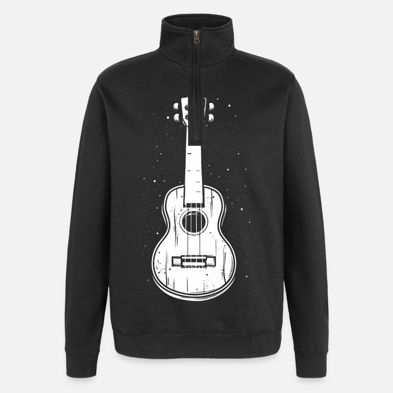 Ukulele Drawing - Quarter-Zip Sweatshirt - black