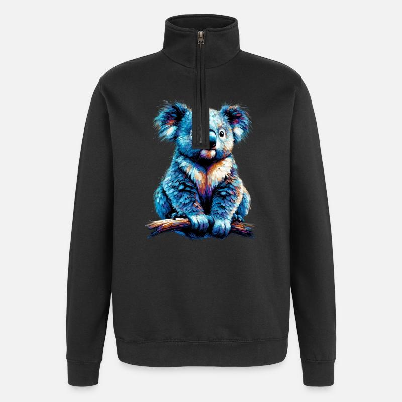 Koala - Sweat à zip 1/4 - noir