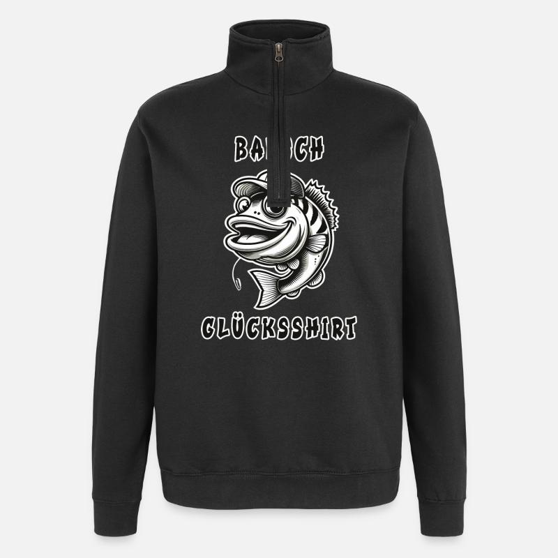 Design de chemise Perch Lucky - Sweat à zip 1/4 - noir