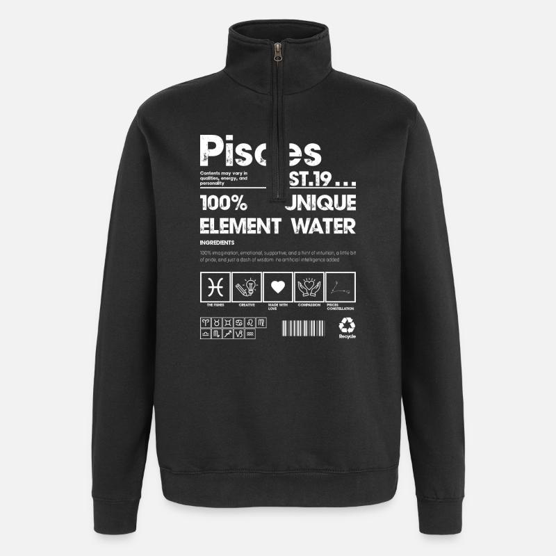 Fische Wasser Element Kunst - Quarter-Zip-Sweatshirt - Schwarz