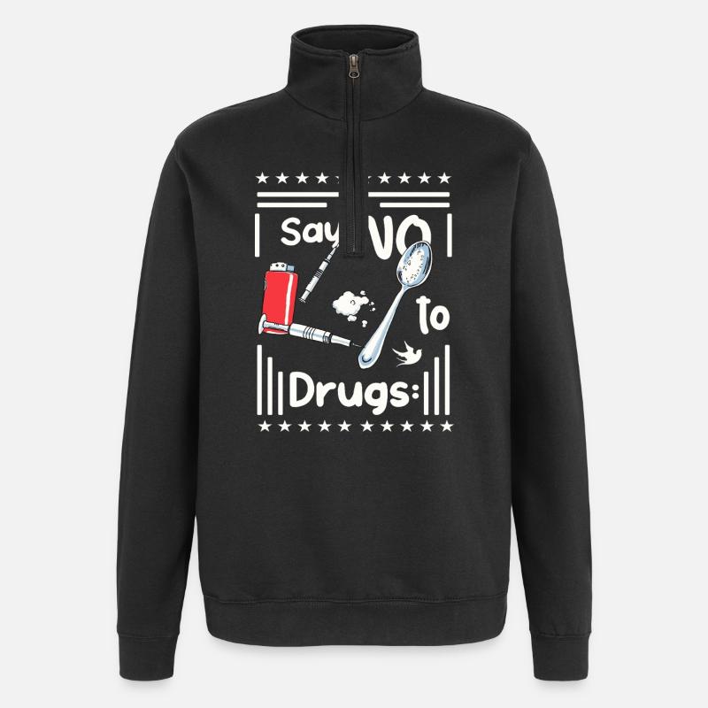 Dites NON à la drogue - Sweat à zip 1/4 - noir