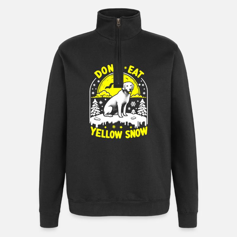 Don't eat yellow snow - Quarter-Zip Sweatshirt - black