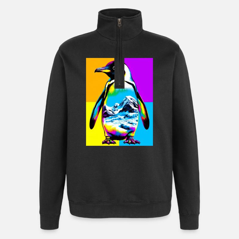 Pinguin - Quarter-Zip-Sweatshirt - Schwarz