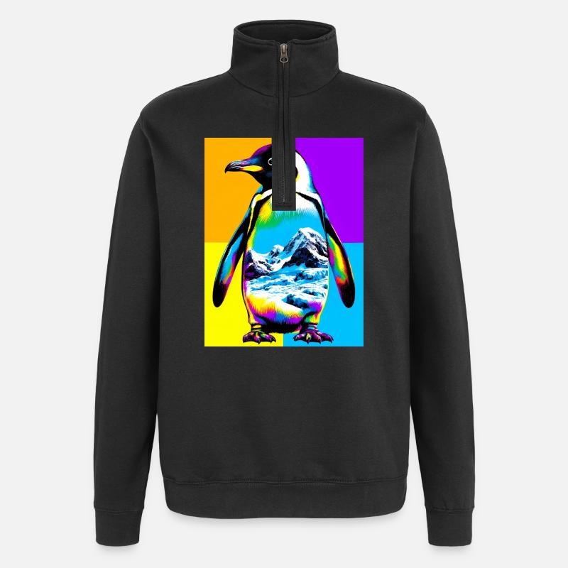 Pinguin - Quarter-Zip-Sweatshirt - Schwarz